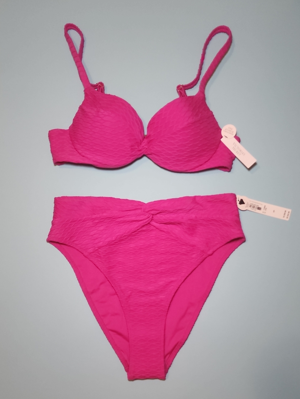 Victoria's Secret Hot Pink Textured Bikini Set